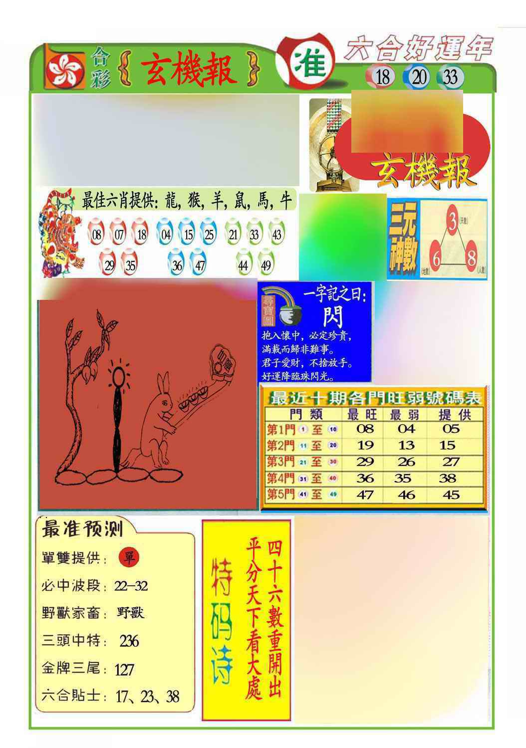 038期马经玄机报(新图推荐)[图]